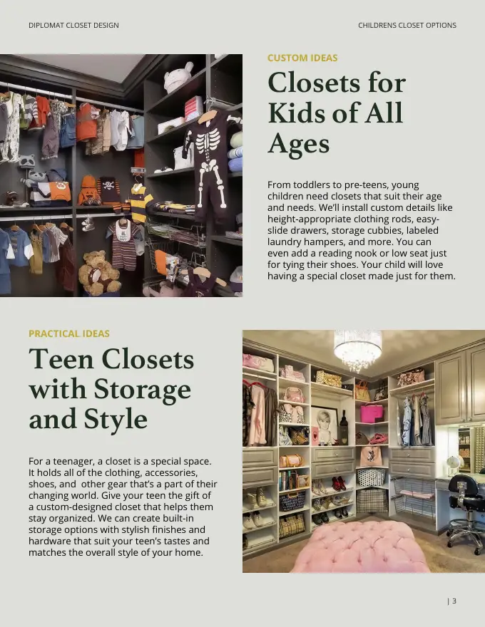 The Children's Closet Lookbook, sample page 3
