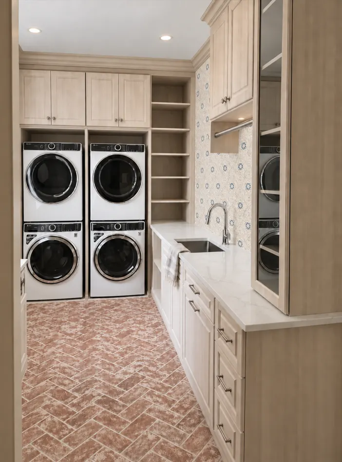 Diplomat custom storage built from melamine and wood finishes