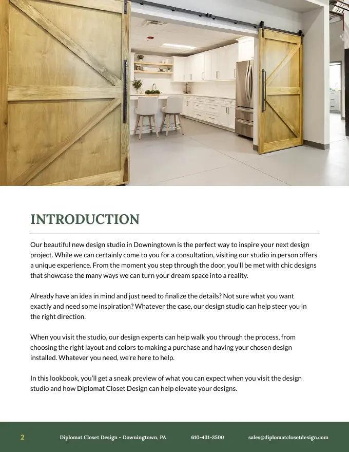 The Design Studio Lookbook, sample page 2