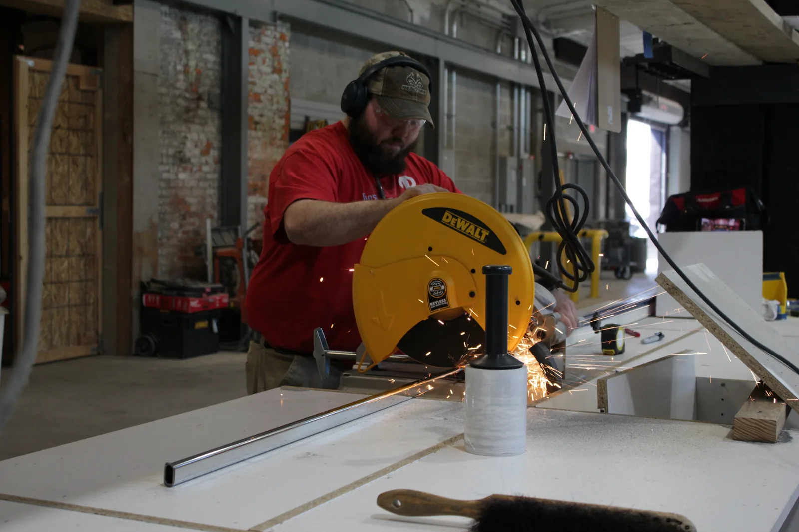 Panels being cut at the Diplomat Closet Design manufacturing facility